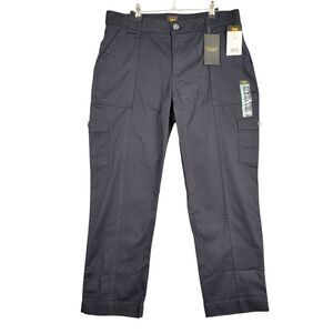 NWT LEE Black Cargo Flex To Go Straight Leg High Rise Pants SIZE 14S 14 SHORT